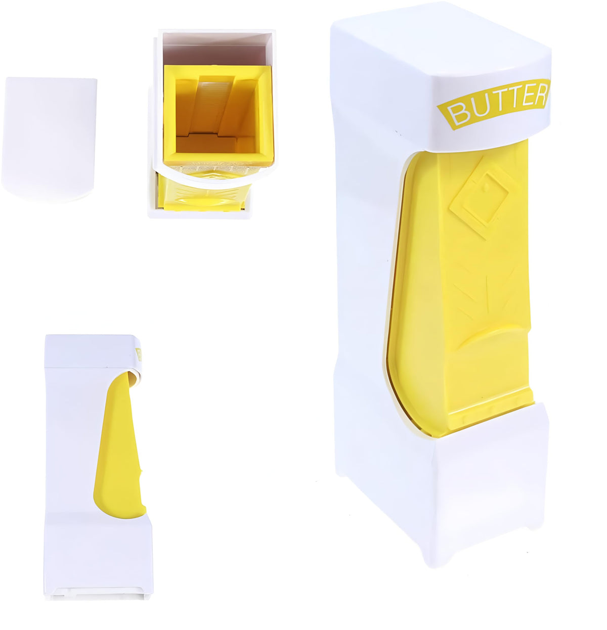 Butter Cutte, Simple One Click Stick Butter Cutter - Butter Cheese Cutter - Butter Dispenser to Store Butter for Making Bread, Cakes, Cookies. (Yellow)