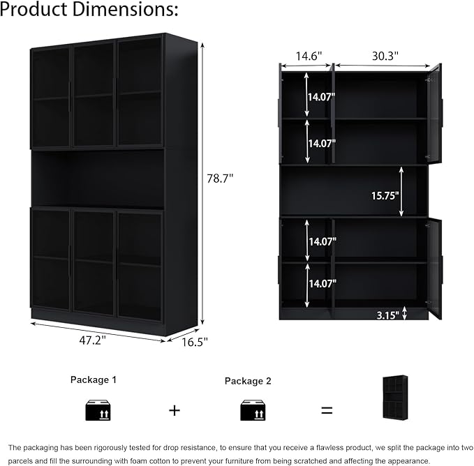 Mekminop Glass Doors Display Cabinet