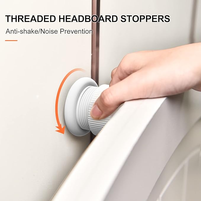 Headboard Stoppers, 1.6-2.6 inches Bed Wall Stopper, Adjustable Bed Frame