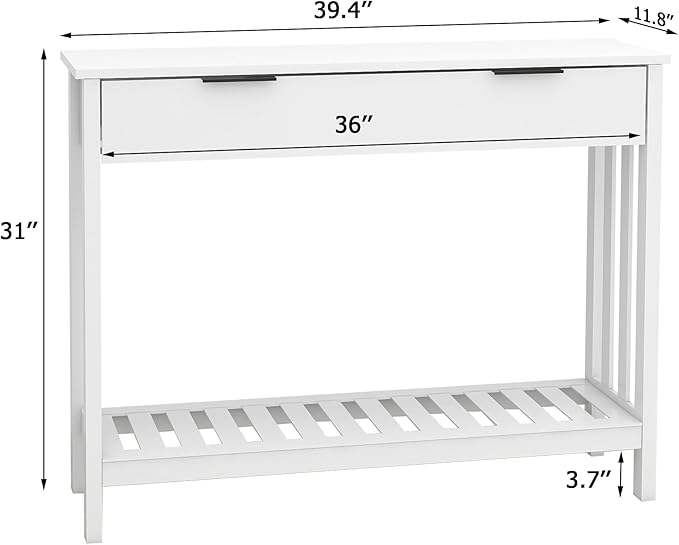 TaoHFE White Narrow Console Table