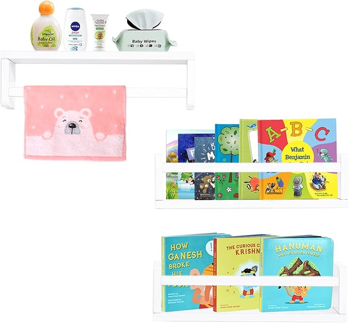 AZSKY Floating Bookshelf for Kids Room, Kitchen Spice Rack, Book Shelf Photo