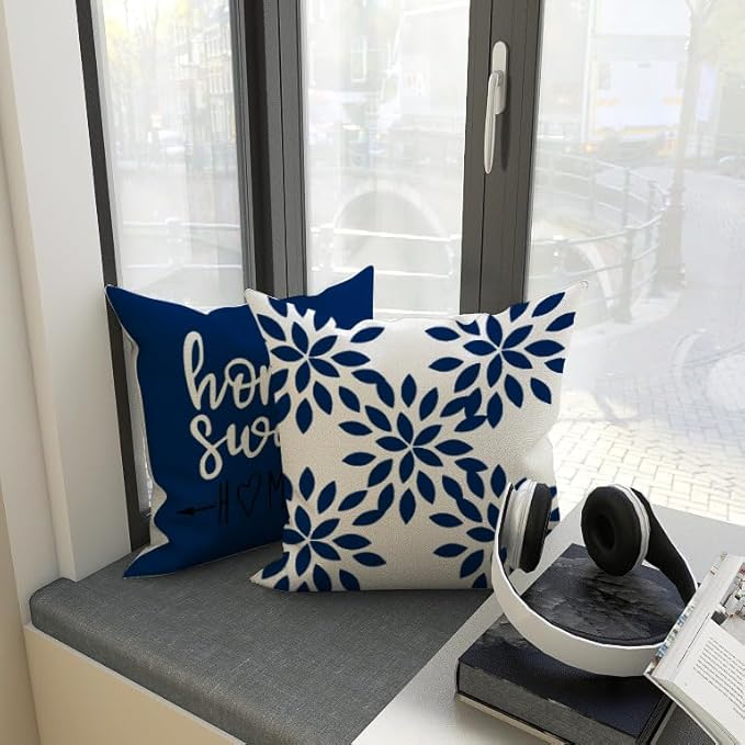 YCOLL Pillow Covers 18x18 Set of 4, Modern Sofa Throw Pillow Cover, Decorative