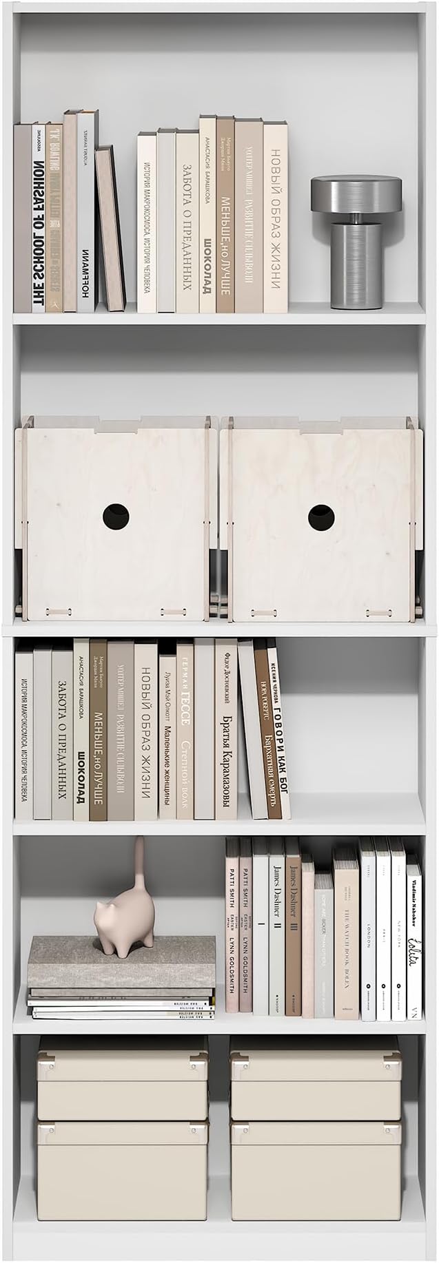 Furinno Jaya Book Shelf, 5-Tier Tall Book Shelf, Bookcase
