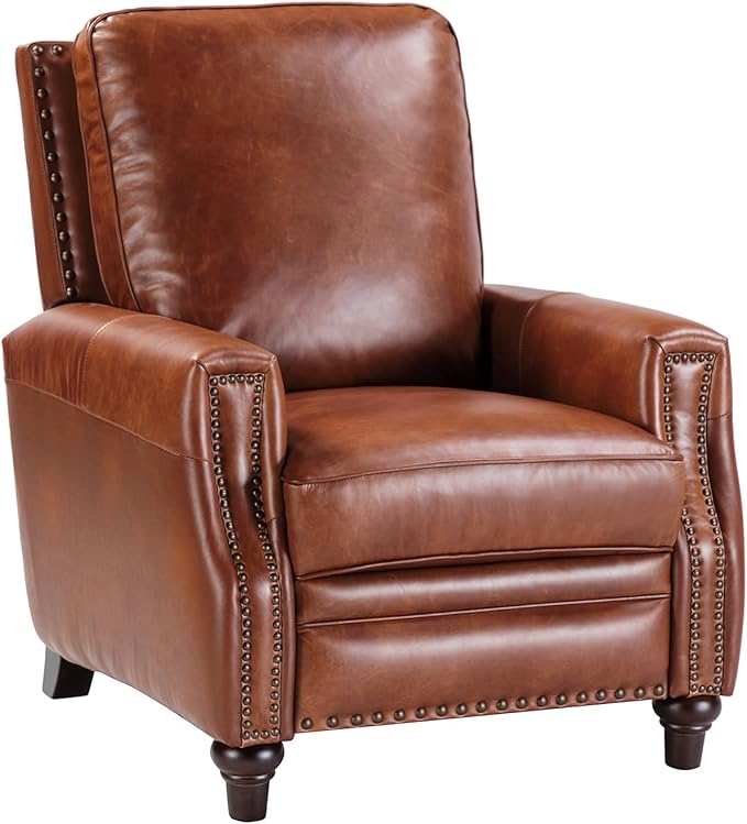 HULALA HOME Genuine Leather Manual Recliner Chair