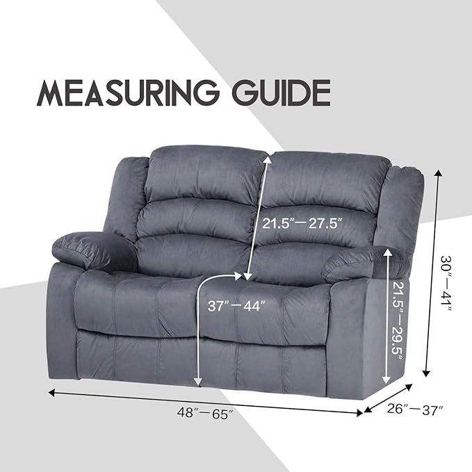 ULTICOR Reclining Loveseat Slipcover, 6-Piece Yarn Dyed Loveseat Reclining Sofa