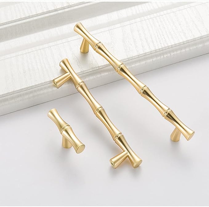 6pcs Bamboo Shape Solid Zinc Alloy Cabinet Knobs Handle pulls, Dresser Drawer
