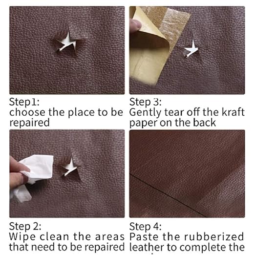 Leather Repair Tape kit Patch Heavy Duty, Retro Brown 4 x 60inch Self Adhesive