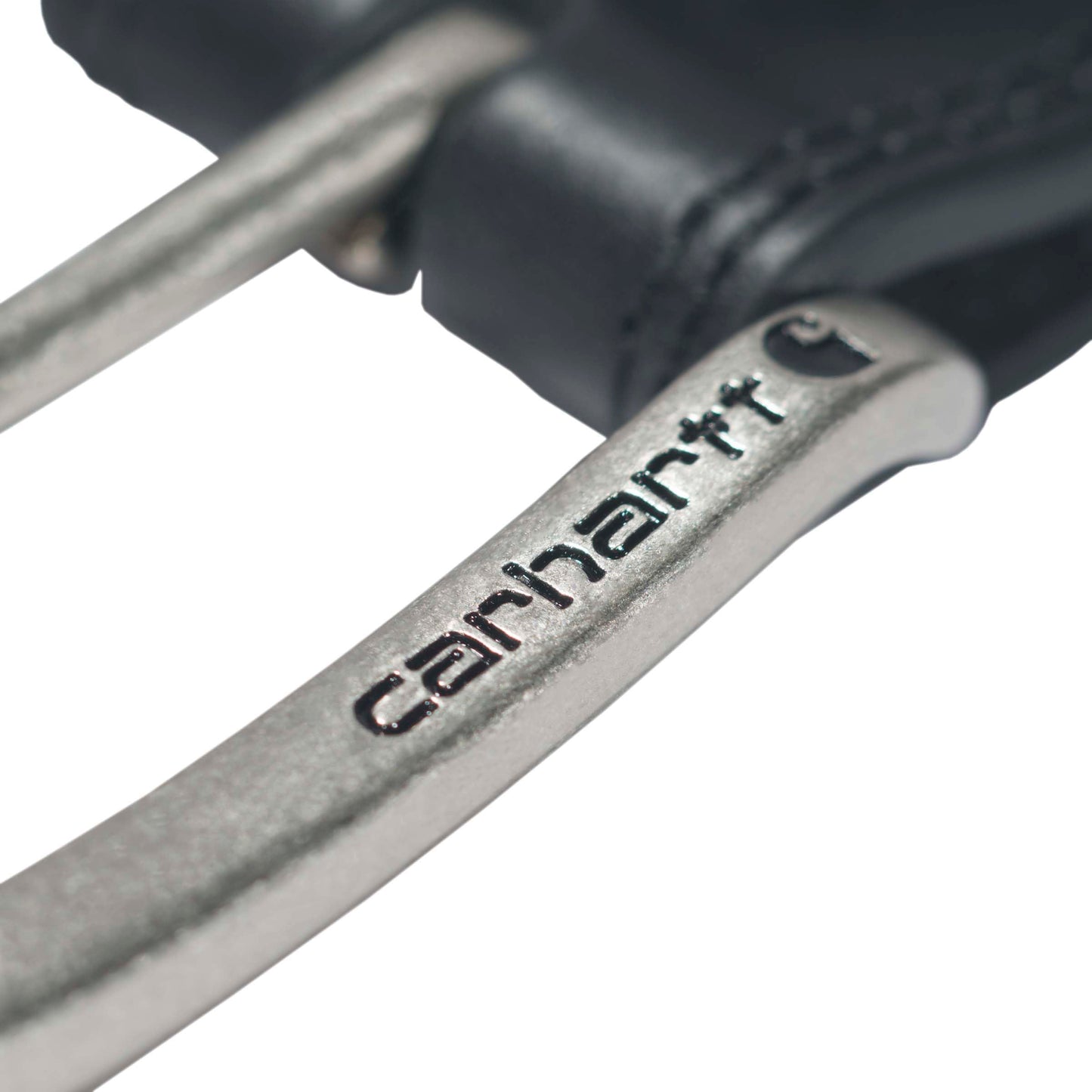 Carhartt Men's Leather Engraved Buckle Belts, Black w/Brushed Roller Finish, 36