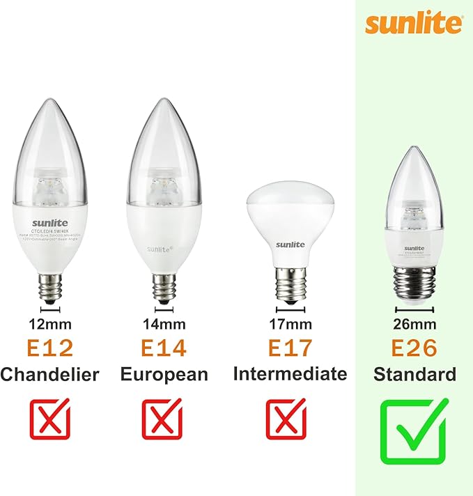 Sunlite LED R14 Mini Flood Light Bulbs, 4 Watts, 250 Lumens, Medium Base