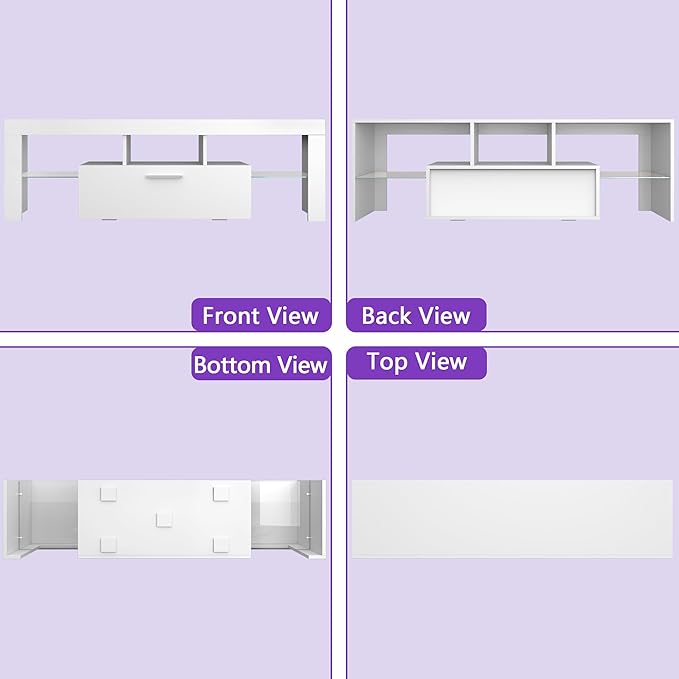 Clikuutory Modern Lighting 51 inch TV Stand