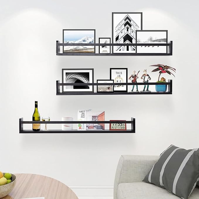 AZSKY Black Nursery Bookshelves