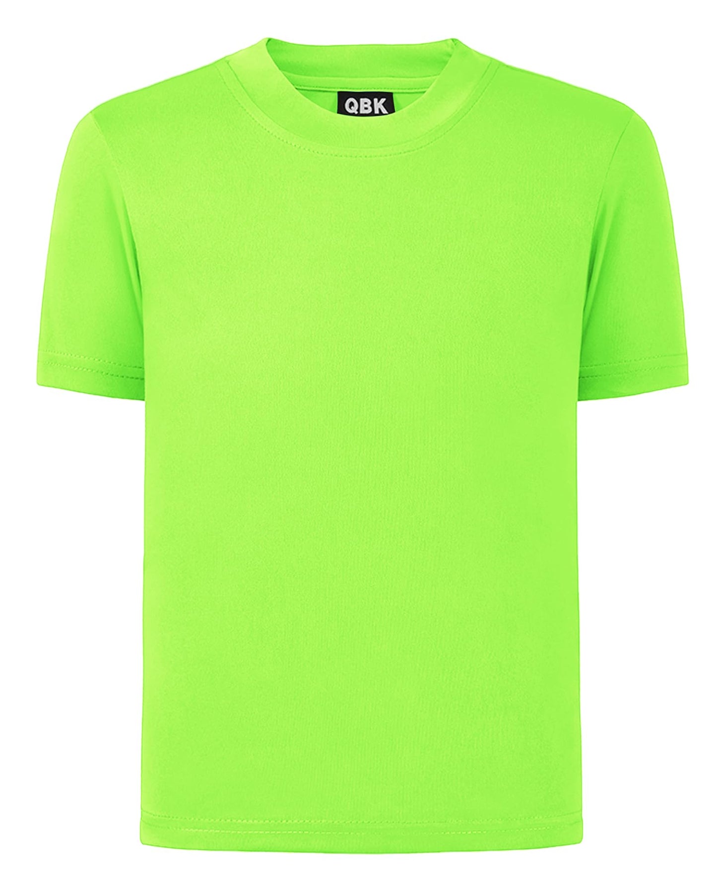 QBK 2T to Youth Neon Shirt Kids UPF 50+ Dry Fit Athletic Short Sleeve Rash Guard T Shirts for Boys Girls Sports Undershirt (Green S)