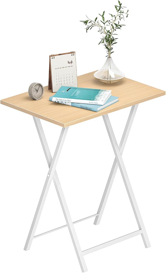 HOOBRO Folding TV Tray Tables, Industrial Snack Tables