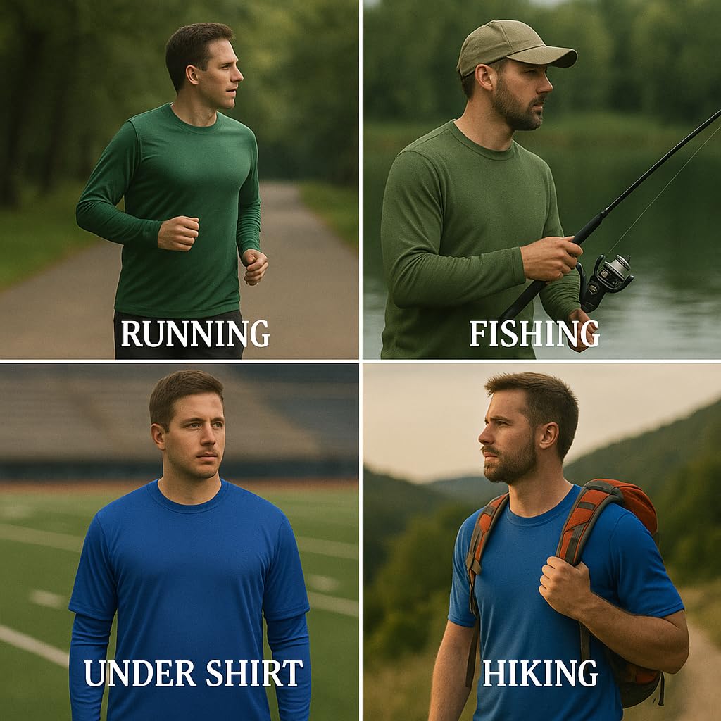 Opna Men's Long Sleeve Moisture Wicking Athletic Shirts Black-L
