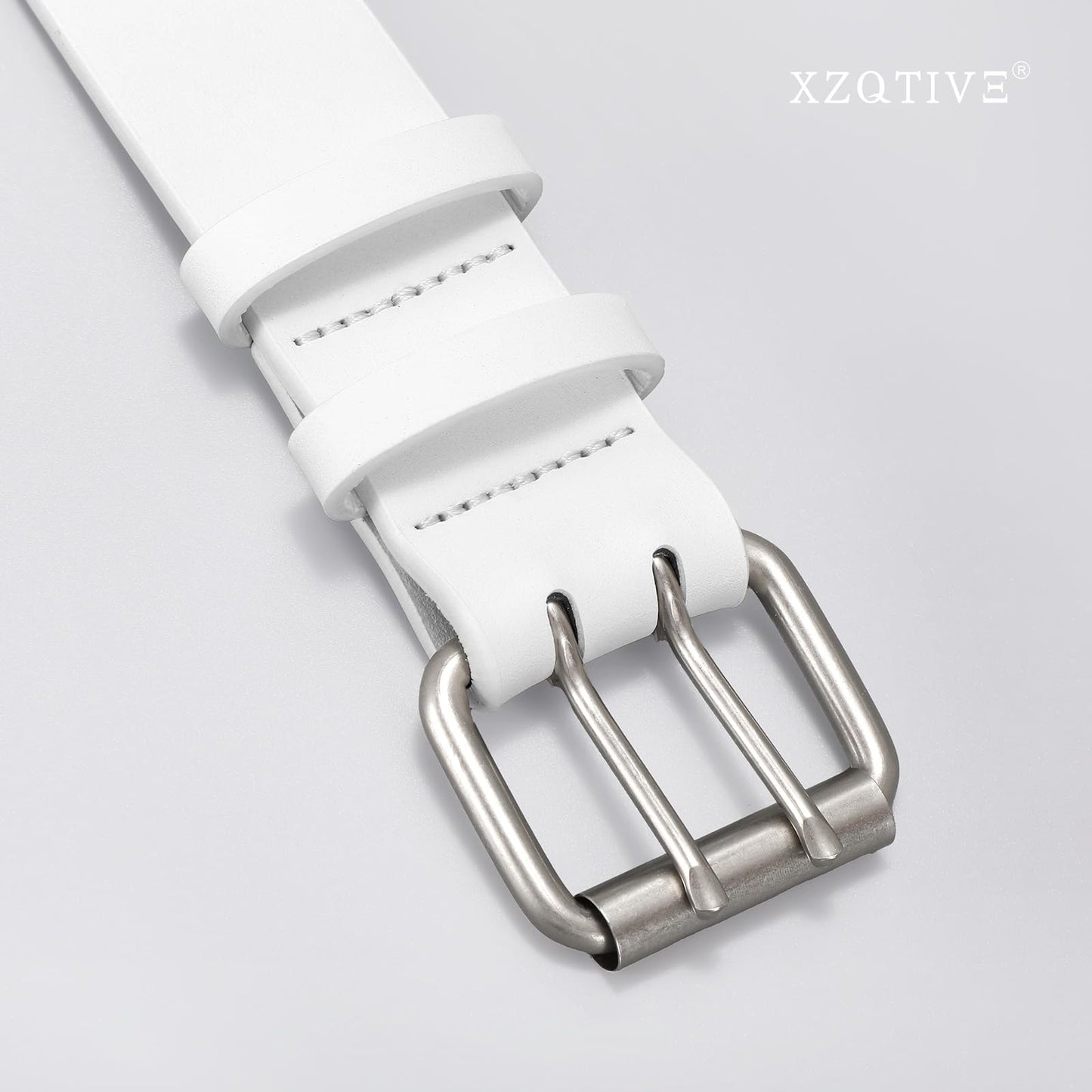 XZQTIVE Men Dual Holes Belt For Jean Pant Casual Leather Belts With Double Prong Buckle