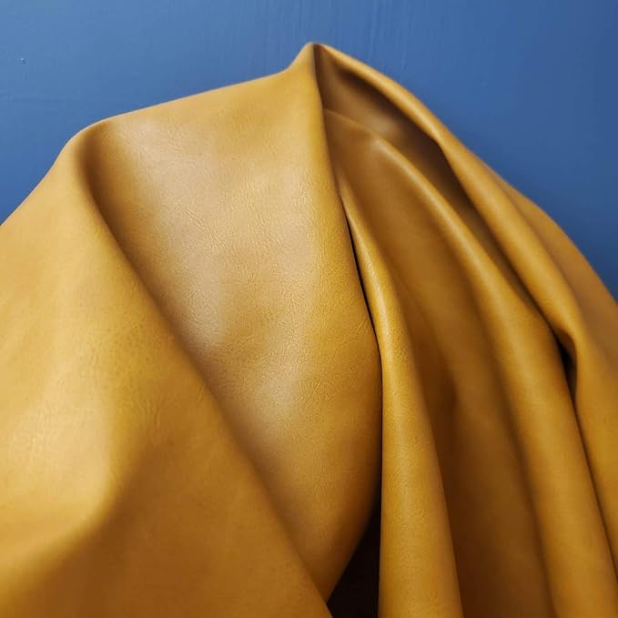 Caramel Light Tan Soft Faux Vegan PU Leather by The Yard Synthetic Pleather 0.9