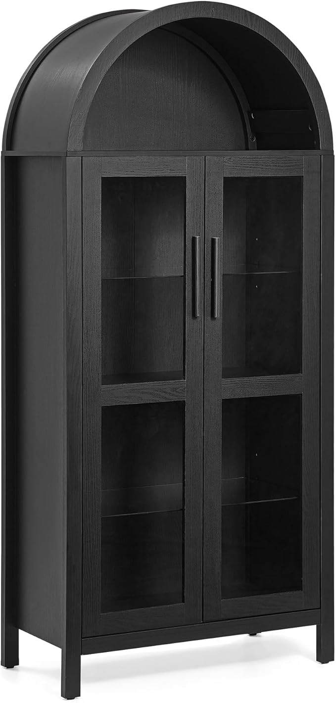 67" Black Tall Display Cabinet