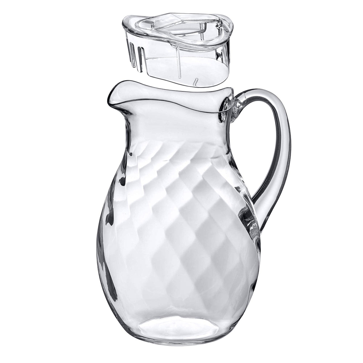 Amazing Abby - Bubbly Whirly - Plastic Pitcher (64 oz, 2 Quart), Clear Water Pitcher with Lid, Fridge Jug, BPA-Free, Shatter-Proof, Great for Iced Tea, Sangria, Lemonade, Juice, Milk, and More