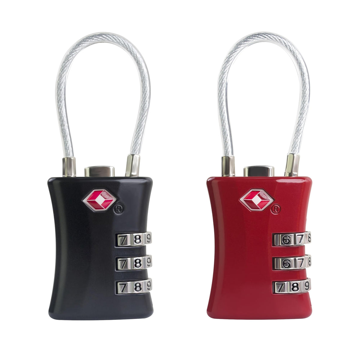UP Security Suitcase Locks TSA Approved, Small Padlock Combination, TSA Locks for Luggage, Combo Travel Padlock with Code for Backpack, Gym Locker, Ammo Can (Black+Red)