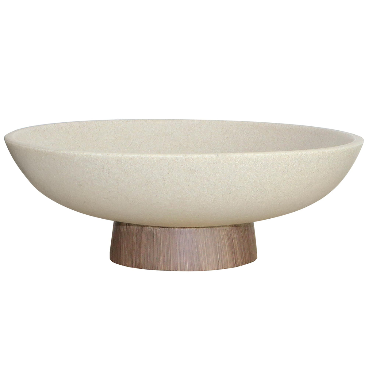 LIN CHUAN Modern Resin Pedestal Bowl – Large Fruit Bowl for Kitchen Counter, Catch All Bowl for Entryway Table, Stylish Key Bowl & Dining Centerpiece, Brown