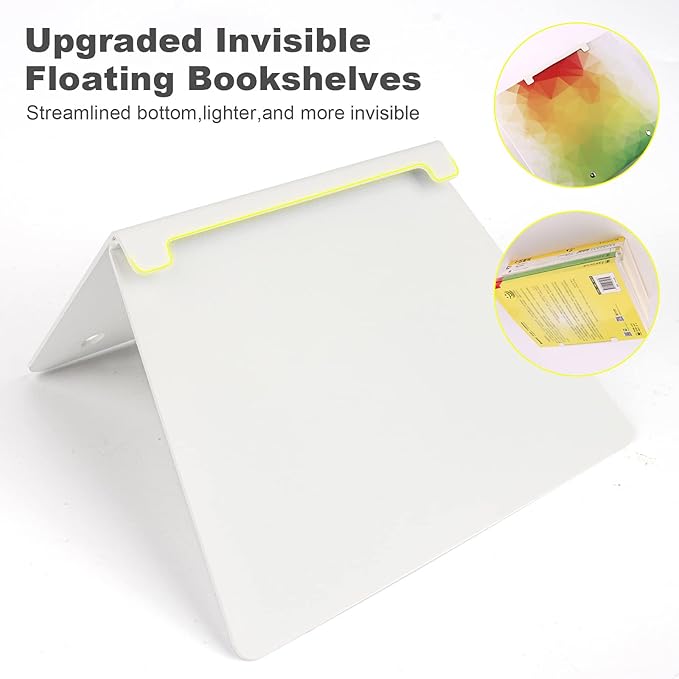 Fentec Invisible Floating Bookshelf, Wall Mounted Floating Bookshelves