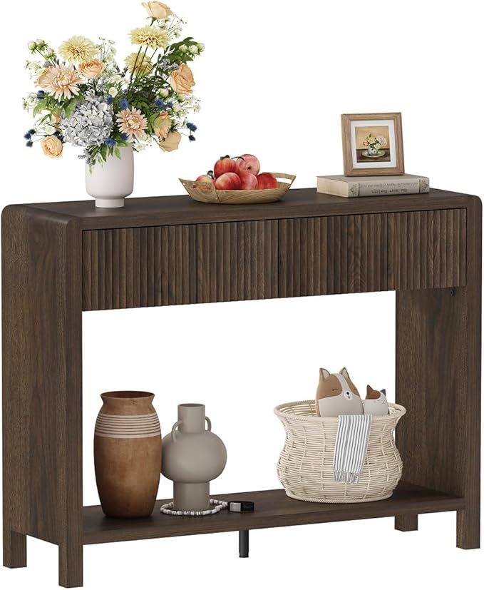 FATORRI Console Entryway Table, Narrow Wooden Sofa Table