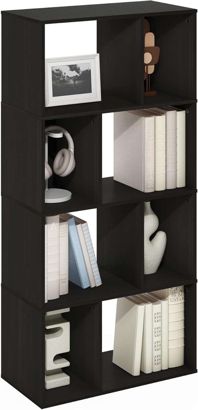 Furinno DALY Book Shelf, 8-Cube Bookshelf, Cube Storage Organizer Bookcase