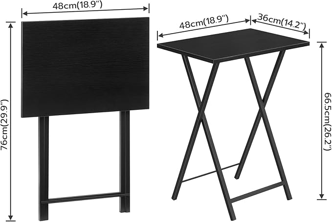 HOOBRO Folding TV Tray Tables, Industrial Snack Desk