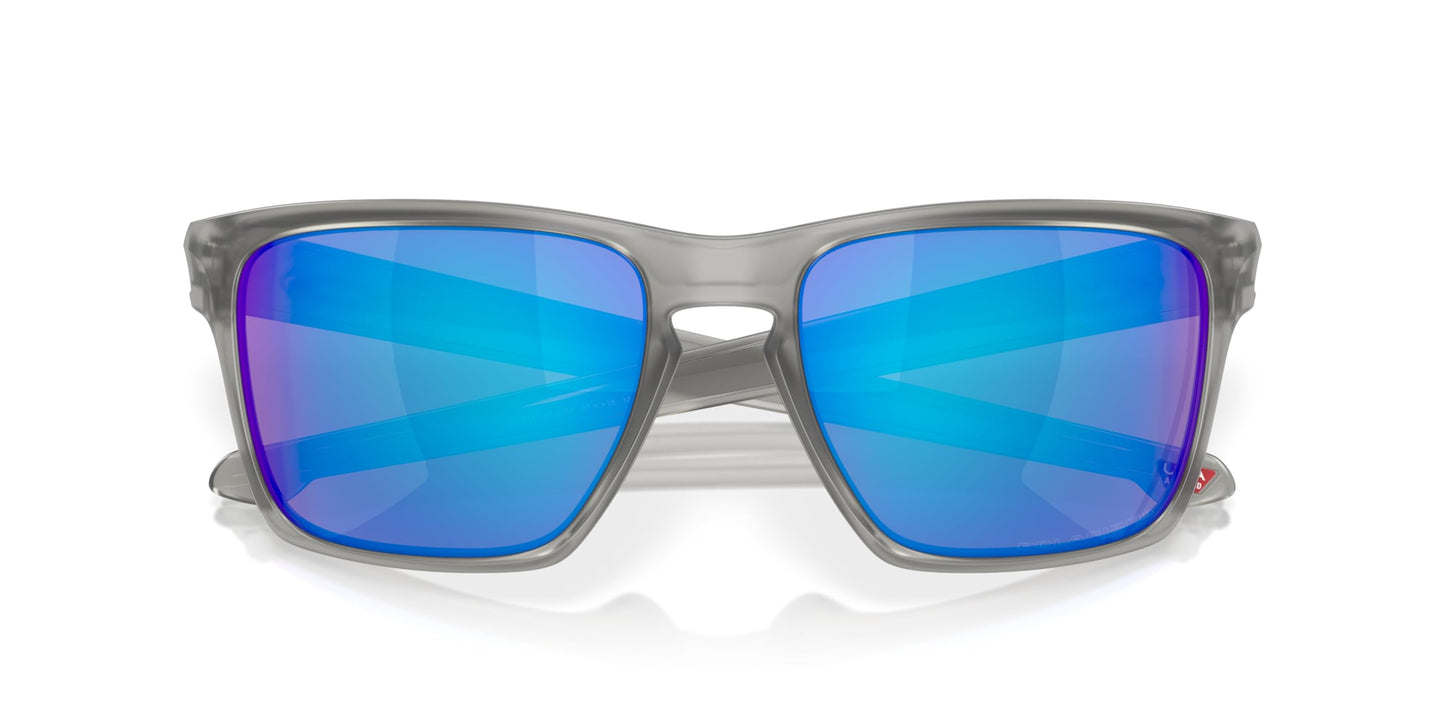 Oakley Men's OO9341 Sliver XL Rectangular Sunglasses, Matte Grey Ink/Sapphire Iridium Polarized, 57 mm
