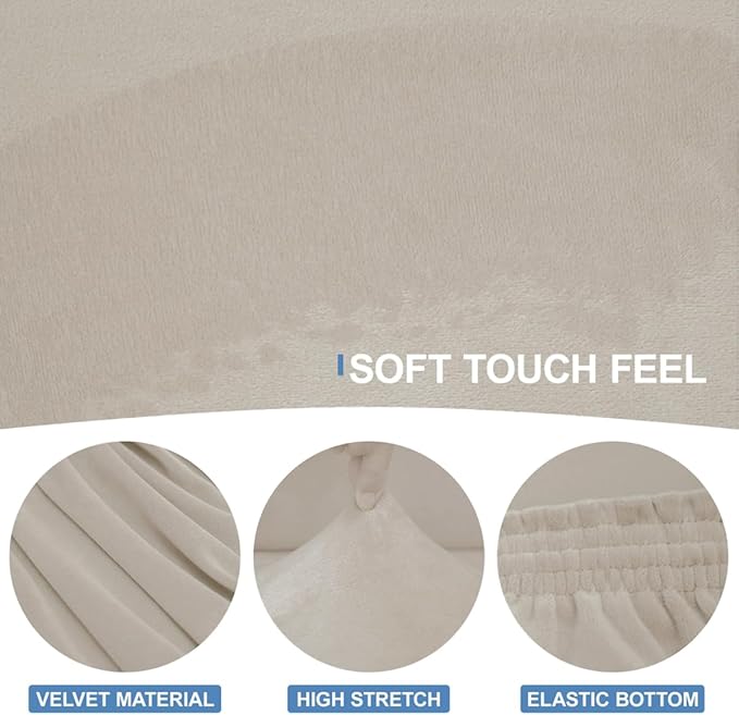 CUCRAF T Cushion Sofa Cover 4 Piece Slipcovers, Soft Thick Velvet Couch Cover
