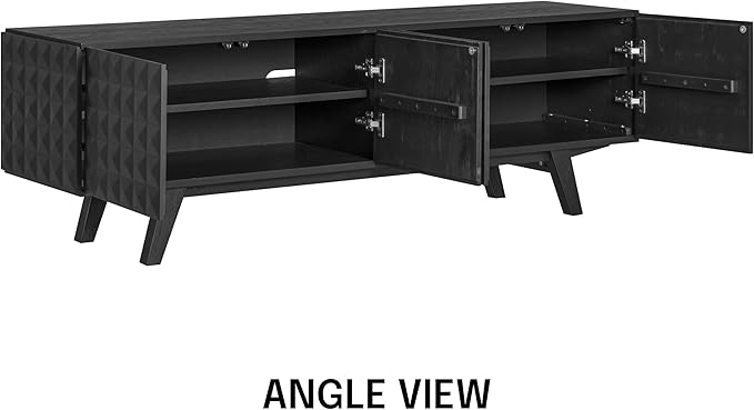 NTC Sapa Mid-Century Modern Solid Wood TV Stand 4-Door Media Console