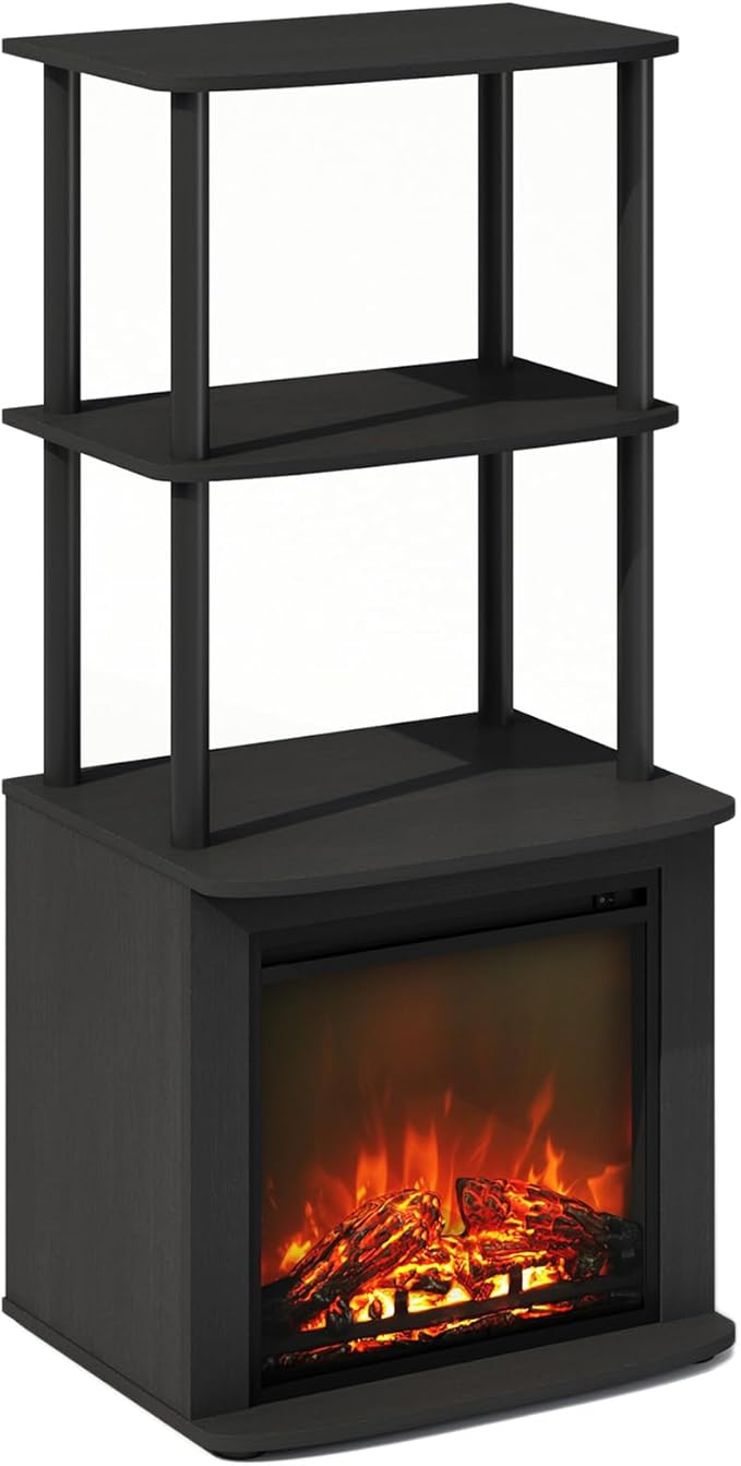 Furinno Turn-N-Tube Side Table, 3-Tier NO Heat Fireplace End Table