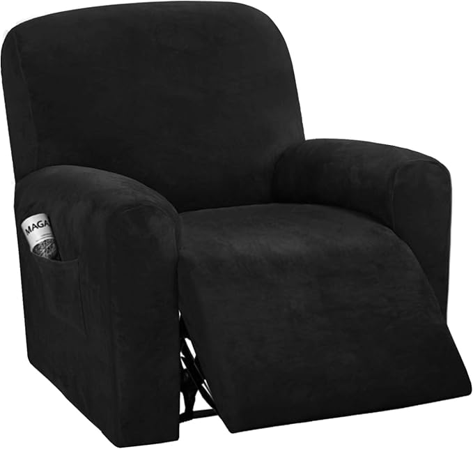 H.VERSAILTEX Velvet Stretch Recliner Couch Covers 4-Pieces Style Recliner Chair