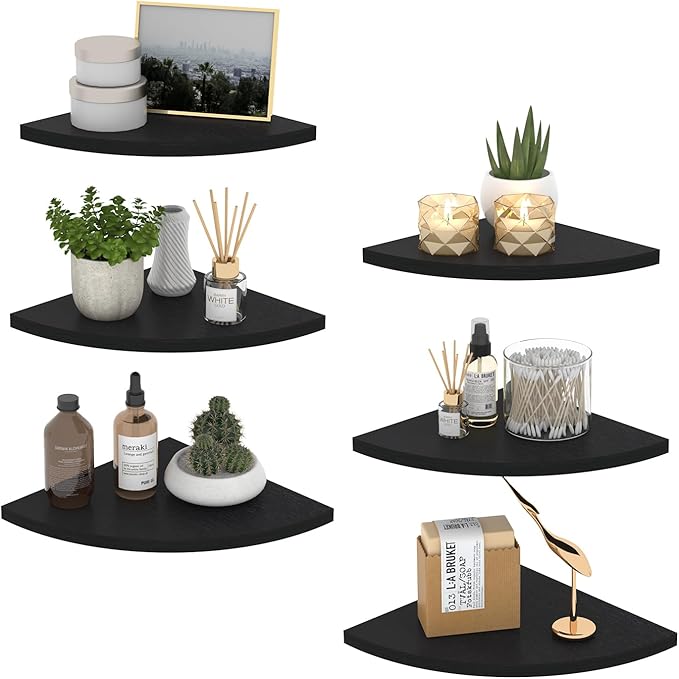 HORLIMER Floating Corner Shelf Wall Mount, Living Room