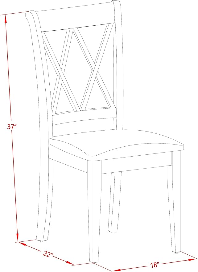 East West Furniture CLC-LWH-W Clarksville Dining Room Chairs