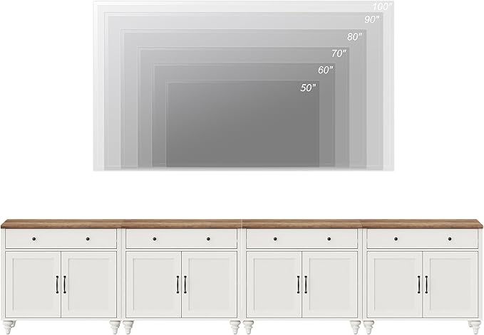WAMPAT Farmhouse TV Stand for 85 inch TV