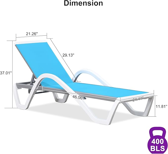 PURPLE LEAF Patio Chaise Lounge Chair