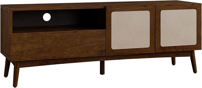 Calista TV Stand 1 Drawer 2 Door – Chestnut Finish Media Console