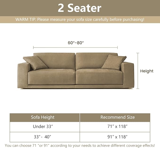 MYSKY HOME Couch Covers for 2 Cushion Couch Sofa, Chenille L Shape Sectional