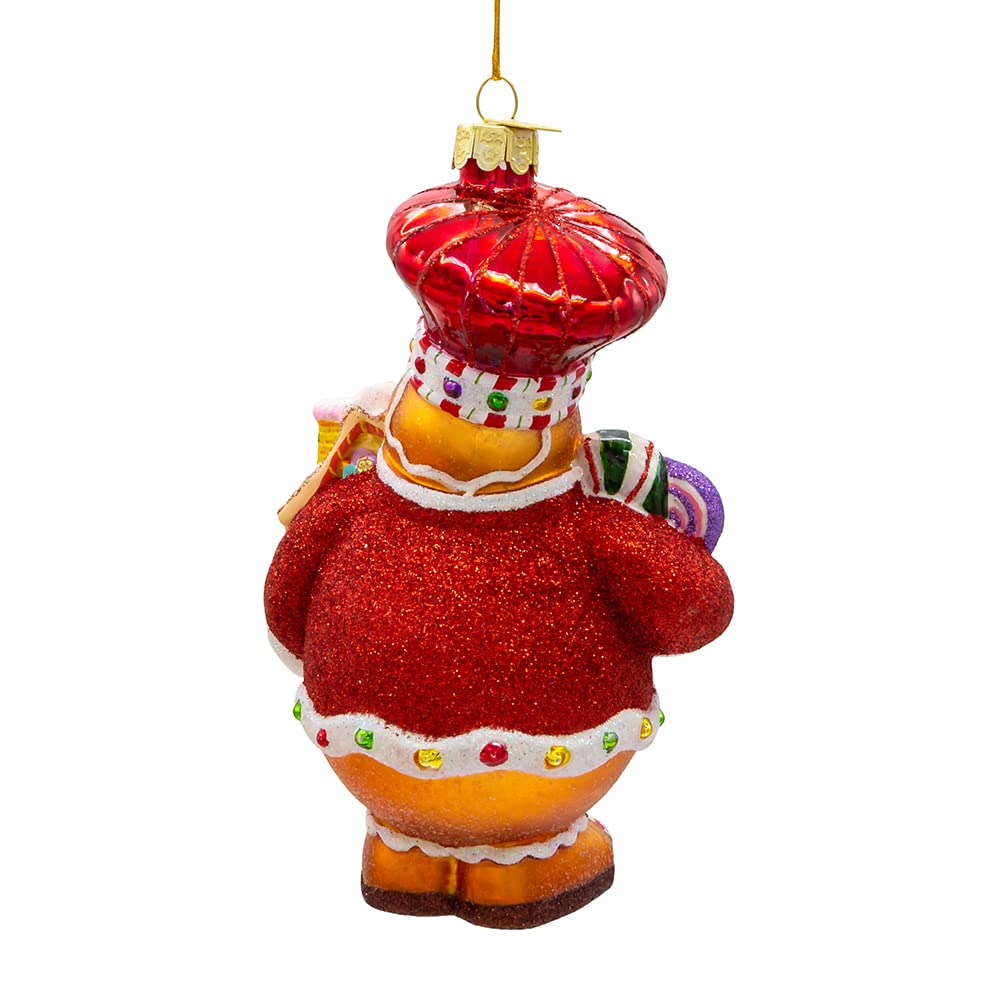 Kurt Adler 6-Inch Bellissimo Glass Gingerbread Ornament