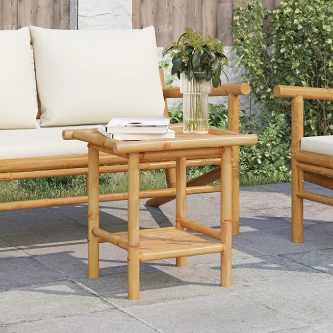 Natural Bamboo Fiber Coffee Table Square Modern Eco-Friendly Furniture