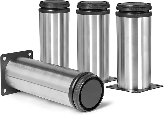 6 Inch Metal Furniture Legs Stainless Steel Adjustable Legs Silver Metal Legs