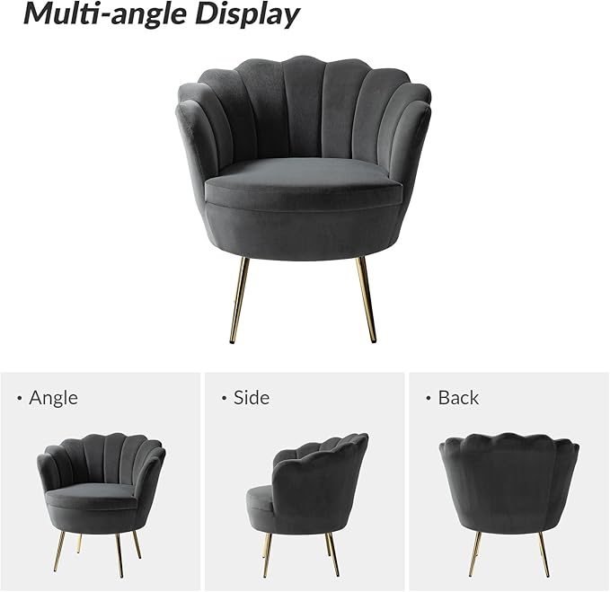 HULALA HOME Modern Velvet Accent Chairs Set of 2