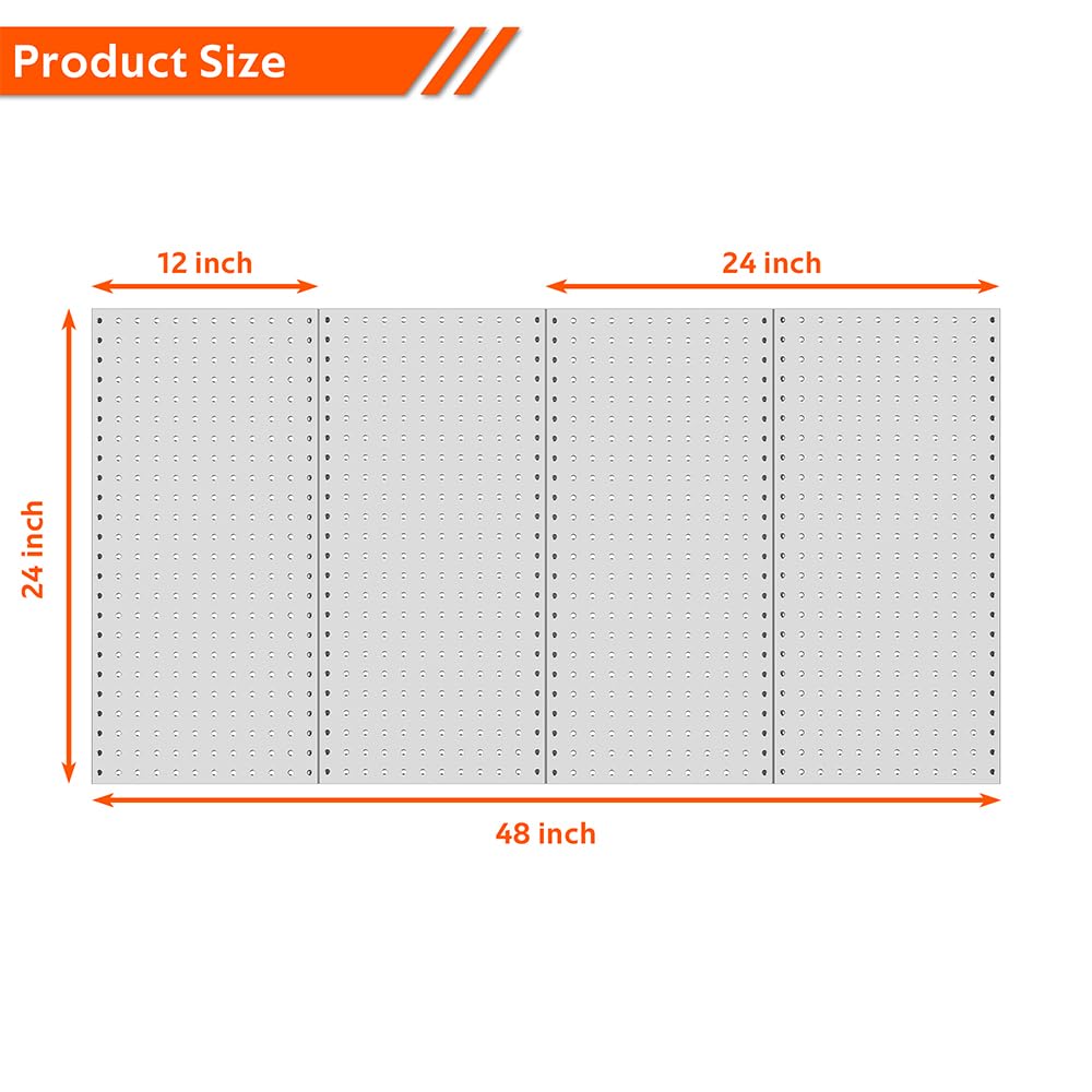 Ultrawall 4 Pcs Metal Pegboard Wall Panels, Peg Boards for Garage Tool Storage