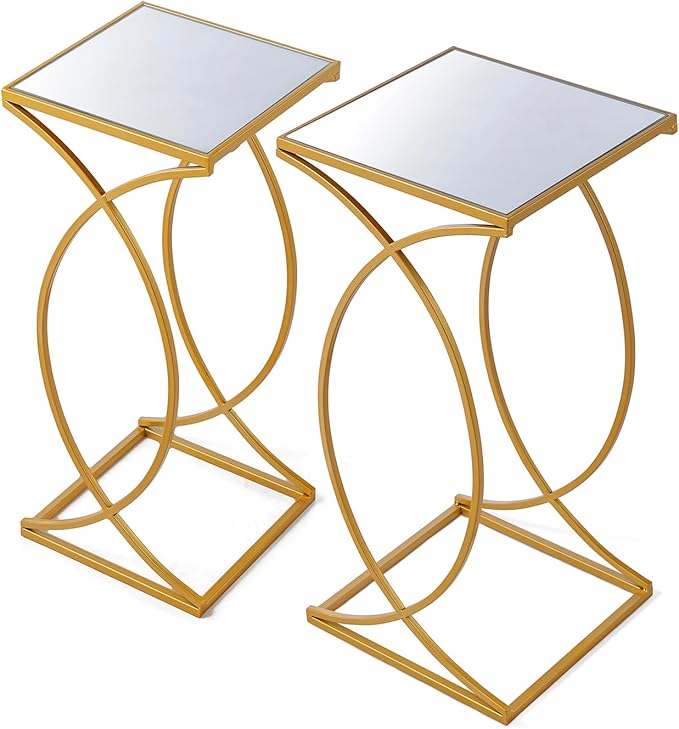 Glitzhome Nesting Side Tables, Coffee Tables Decorative Accent Tables