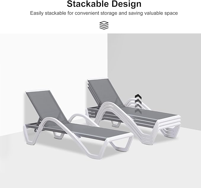 PURPLE LEAF Patio Chaise Lounge Chair