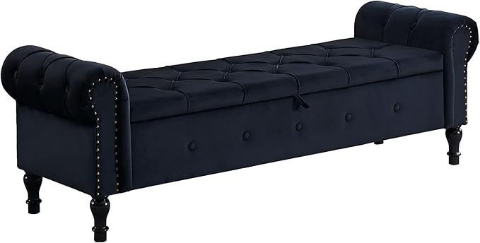 Storage Bed Bench for Bedroom, King Size Bench