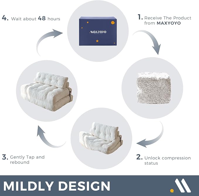 MAXYOYO Folding Sofa Bed, Convertible Sleeper Chair