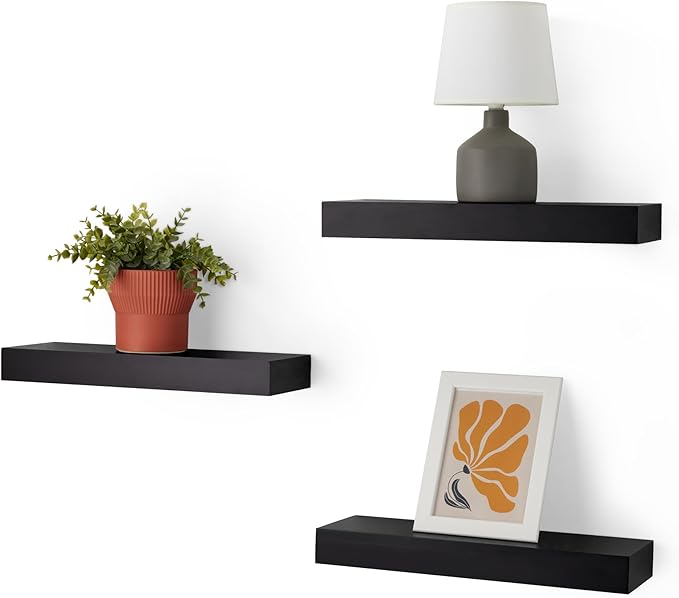 Amazon Basics Wood Floating Wall Shelves, 15.8" x 5" x 1.8"