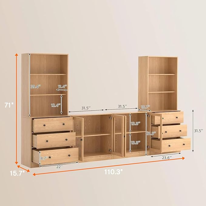 TUSY 71" Large TV Stand Set